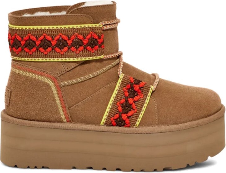 UGG Classic Mini II Braid Platform Chestnut