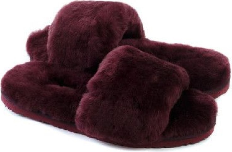 UGG Fluff Slide Slippers Dark Purple