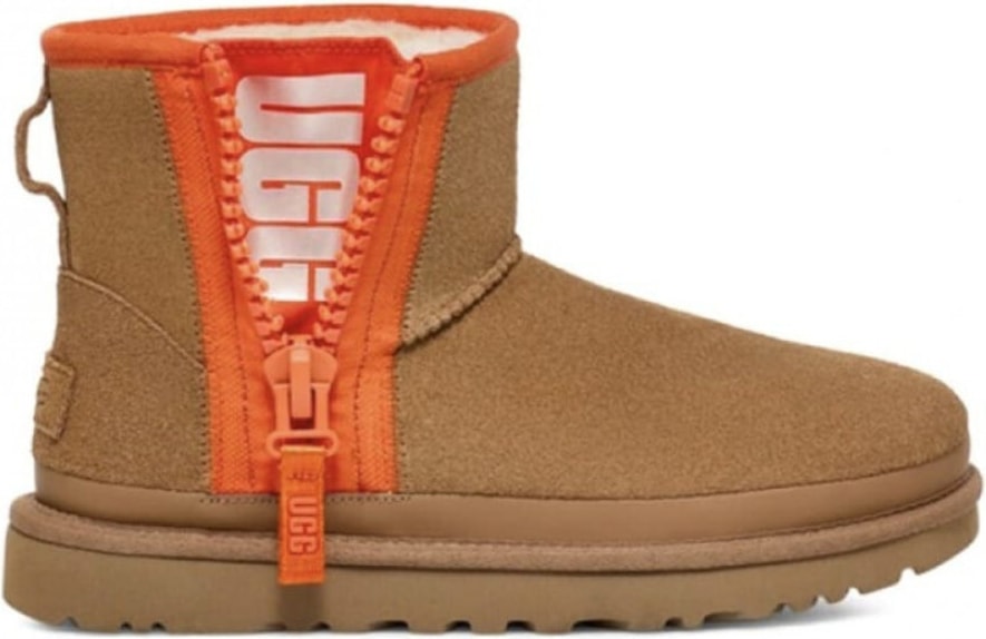 UGG Classic Mini Zipper Tape Logo Boot Chestnut