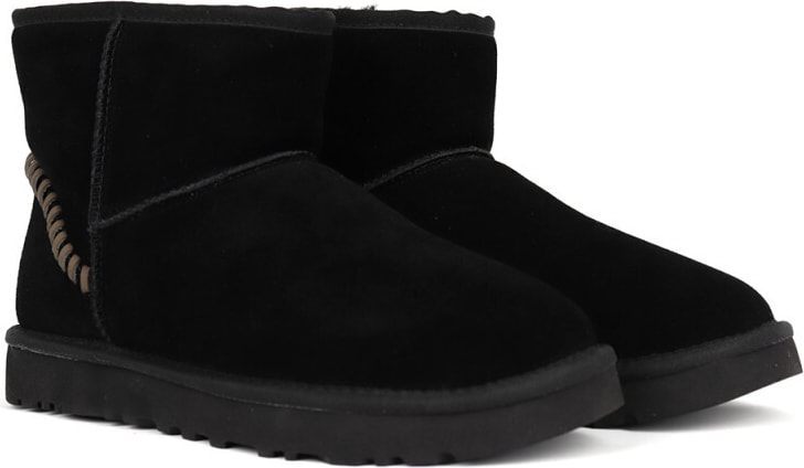 UGG Mens Classic Mini Deco Suede Boot Black