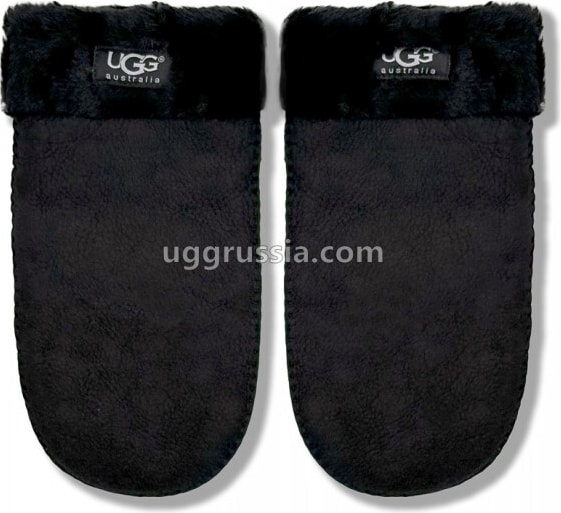 UGG Варежки Замшевые Женские Черные