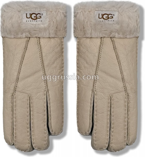 UGG Перчатки Кожаные Женские Серые
