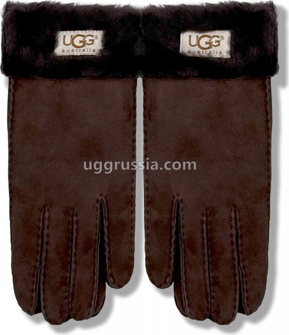 UGG Перчатки Замшевые Женские Коричнеые