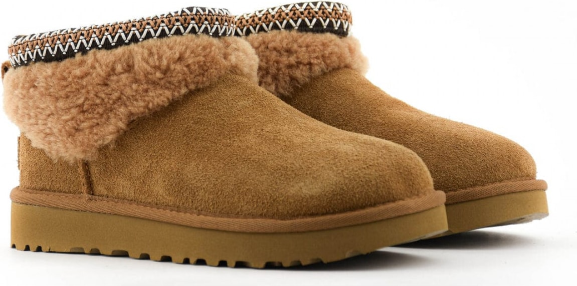 UGG Ultra Mini Lack Maxi Curly Boot Chestnut